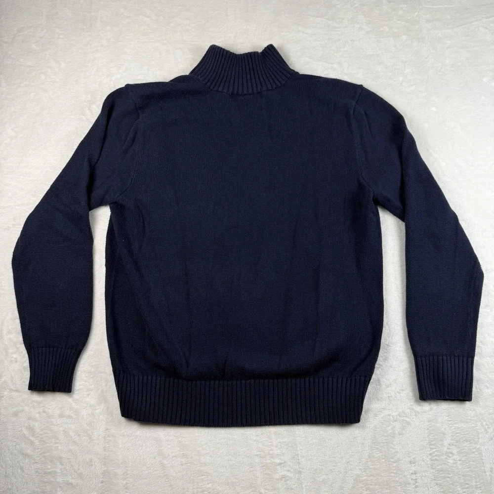 Vintage‎ Polo By Ralph Lauren Collared Knit Henley Sweater Navy Blue Men's Large